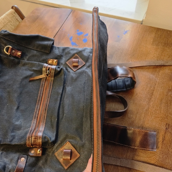 Leather waxed cotton beast craft travel bag backpack HIGH QUALITY - Picture 15 of 16